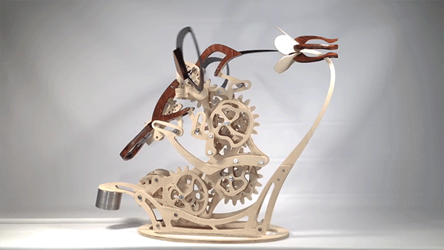 Механический колибри. Кинетическая скульптура колибри Derek Hugger 